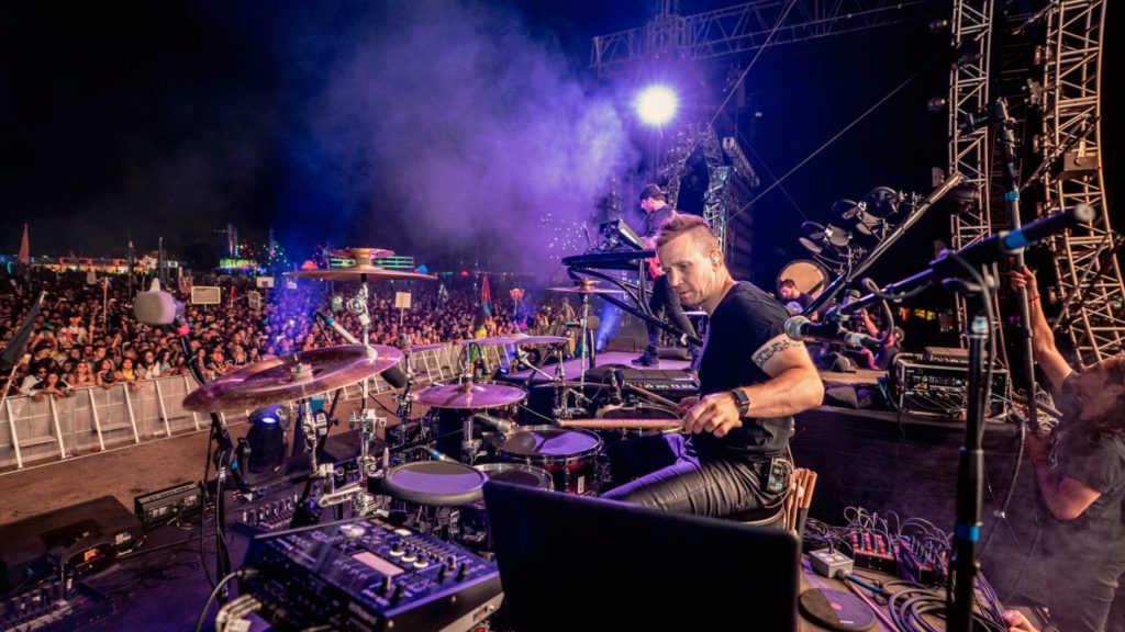 Live drumming at outdoor festival